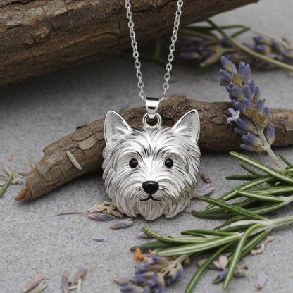 Sotiya West Highland White Terrier Enamel Pendant Necklace-Sotiya
