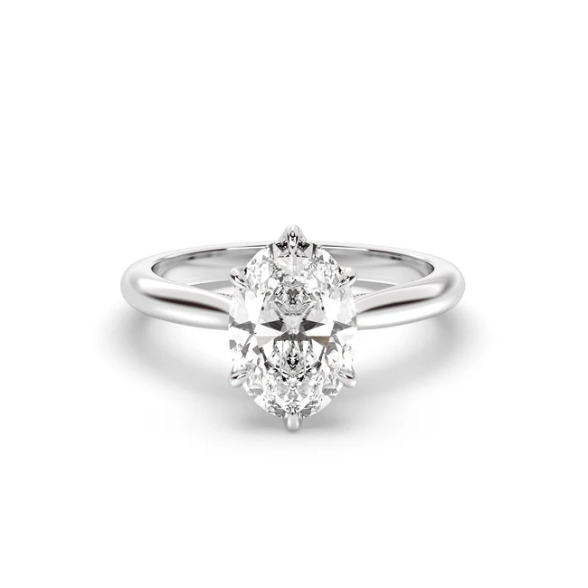 Sotiya Vintage Tulip Prong Cathedral Oval Cut Engagement Ring Sterling Silver-Sotiya