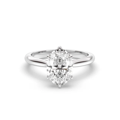 Sotiya Vintage Tulip Prong Cathedral Oval Cut Engagement Ring Sterling Silver-Sotiya