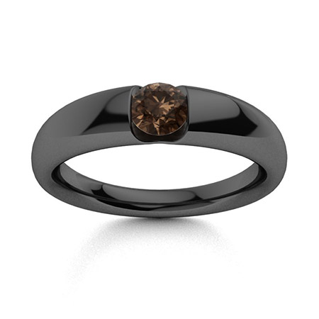 Sotiya Solitaire Coffee Round Cut Men's Wedding Ring Sterling Silver-Sotiya