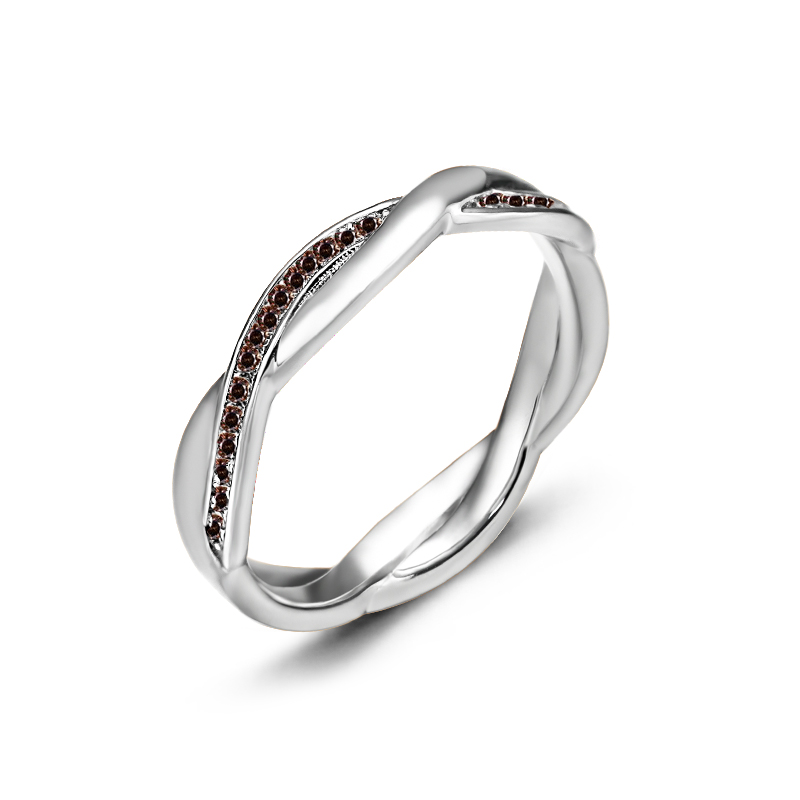 Sotiya Twist Coffee Women's Wedding Ring Sterling Silver-Sotiya
