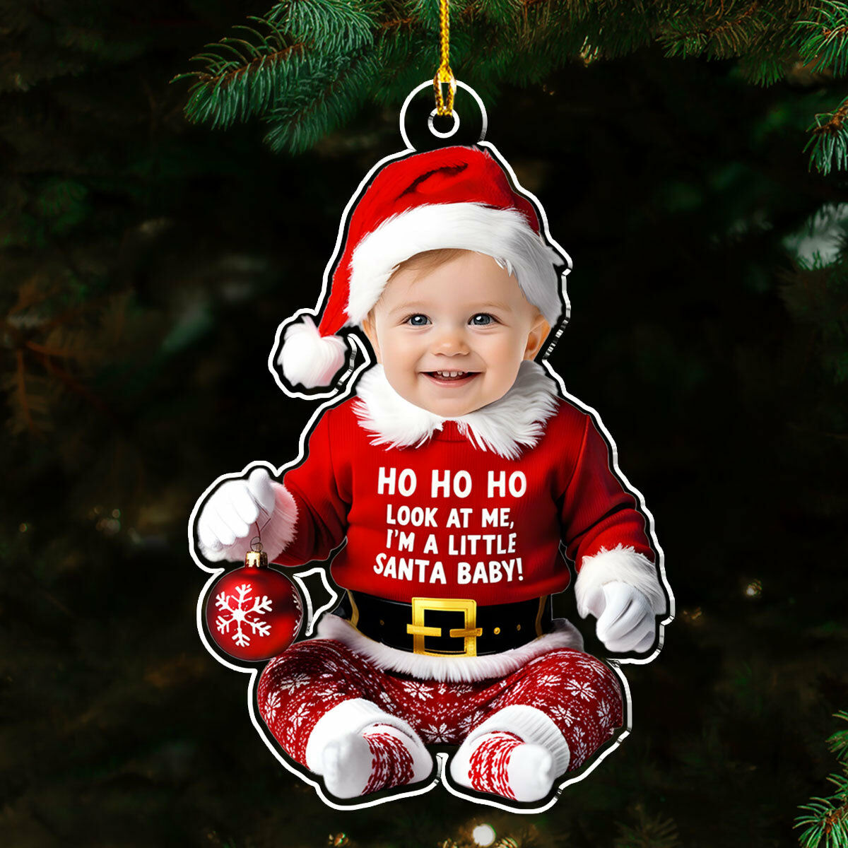 Sotiya Personalized Christmas Baby Ornament with Customized Photos Christmas Gifts-Sotiya