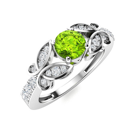 Sotiya Customizable 12 Birthstone Butterfly Round Cut Engagement Ring Sterling Silver