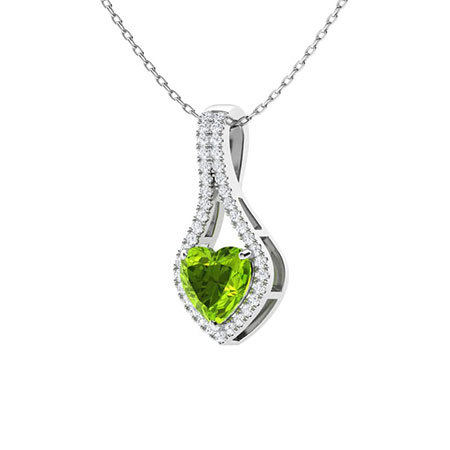 Sotiya Customizable 12 Birthstone Heart Cut Necklace Sterling Silver-Sotiya