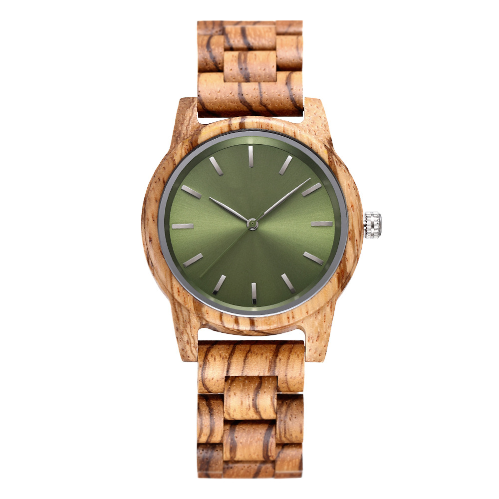 Sotiya Green/Blue/ Pink Dial Quartz Coffee Wooden Couple Watch-Sotiya