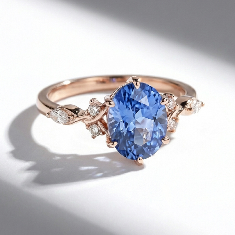 Sotiya Twisted Vine Aquamarine Blue Oval Fantasy Starbrite Cut Engagement Ring Sterling Silver-Sotiya