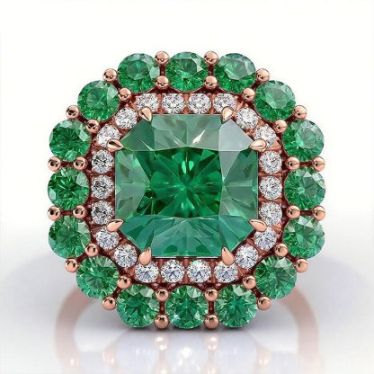 Sotiya Cathedral Double Halo Amethyst Purple Asscher Cut Engagement Ring Sterling Silver-Sotiya