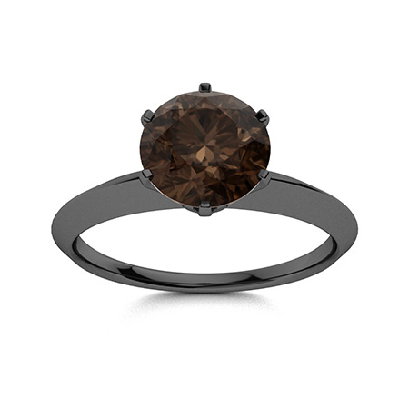 Sotiya Solitaire Coffee Round Cut Engagement Ring Sterling Silver-Sotiya