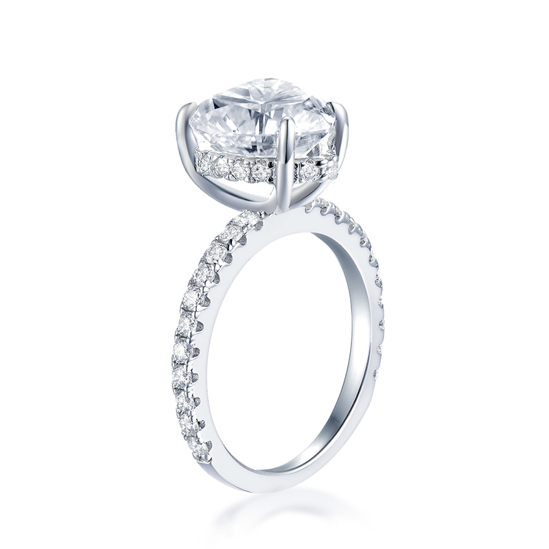 Sotiya Hidden Halo Heart Cut Moissanite Engagement Ring Sterling Silver-Sotiya