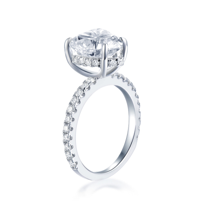 Sotiya Hidden Halo Heart Cut Moissanite Engagement Ring Sterling Silver-Sotiya