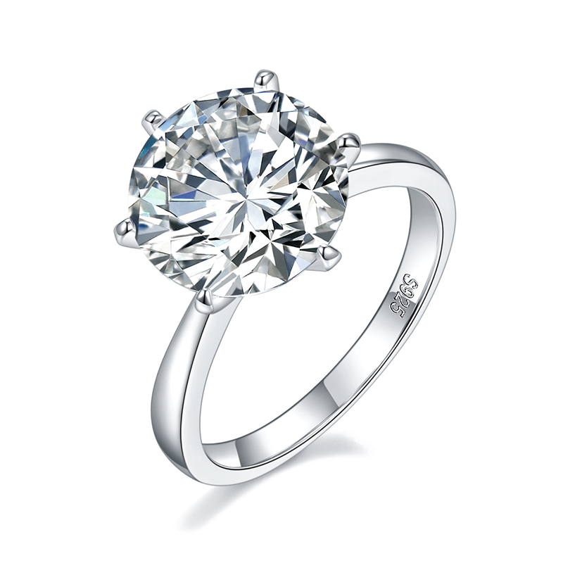 Sotiya Simple Solitaire Round Cut Moissanite Engagement Ring Sterling Silver-Sotiya