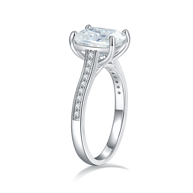 Sotiya Cathedral Radiant Cut Moissanite Engagement Ring Sterling Silver-Sotiya
