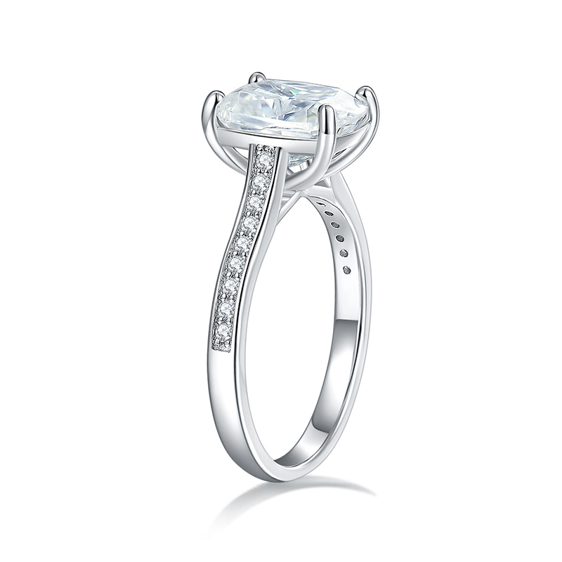 Sotiya Cathedral Radiant Cut Moissanite Engagement Ring Sterling Silver-Sotiya