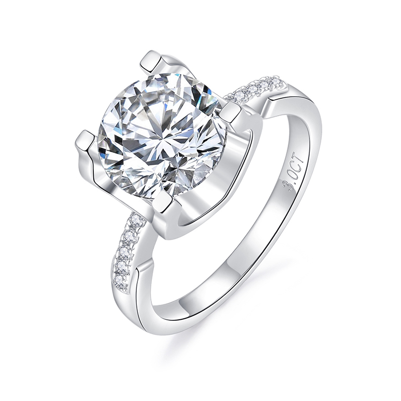 Sotiya Round Cut Moissanite Cow Head Engagement Ring Sterling Silver-Sotiya