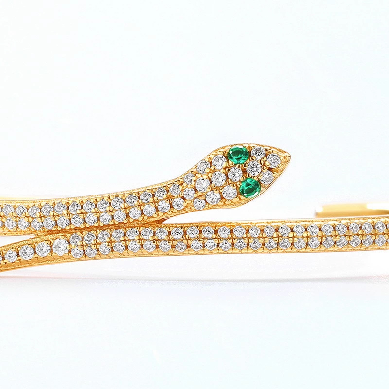 Sotiya Snake Open Bracelet Sterling Silver-Sotiya