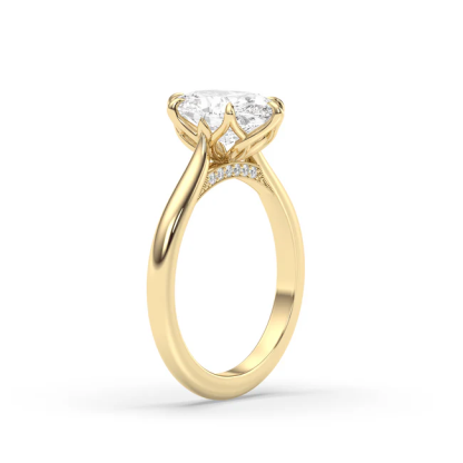 Sotiya Vintage Tulip Prong Cathedral Oval Cut Engagement Ring Sterling Silver-Sotiya