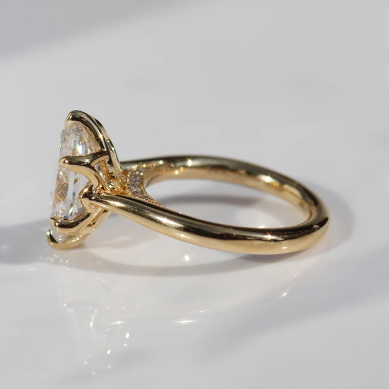 Sotiya Vintage Tulip Prong Cathedral Oval Cut Engagement Ring Sterling Silver-Sotiya