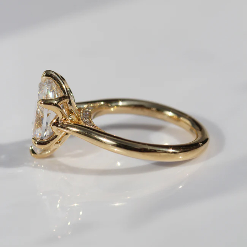 Sotiya Vintage Tulip Prong Cathedral Oval Cut Engagement Ring Sterling Silver-Sotiya