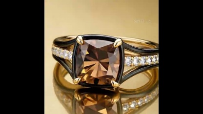 Sotiya Two Tone Cushion Cut Coffee Engagement Ring Sterling Silver