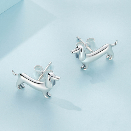 Sotiya Cute Dachshund Dog Stud Earrings Sterling Silver-Sotiya