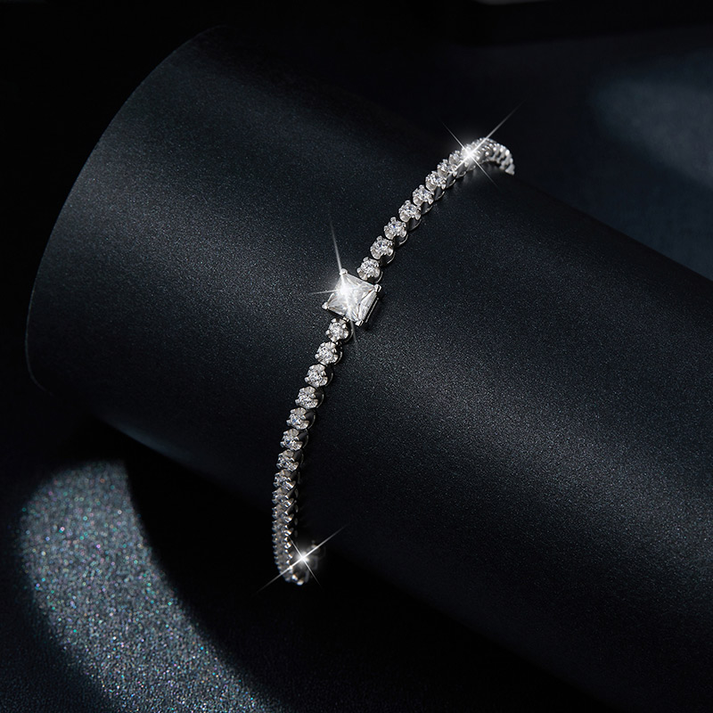 Sotiya Princess Cut Moissanite Tennis Bracelet Sterling Silver-Sotiya