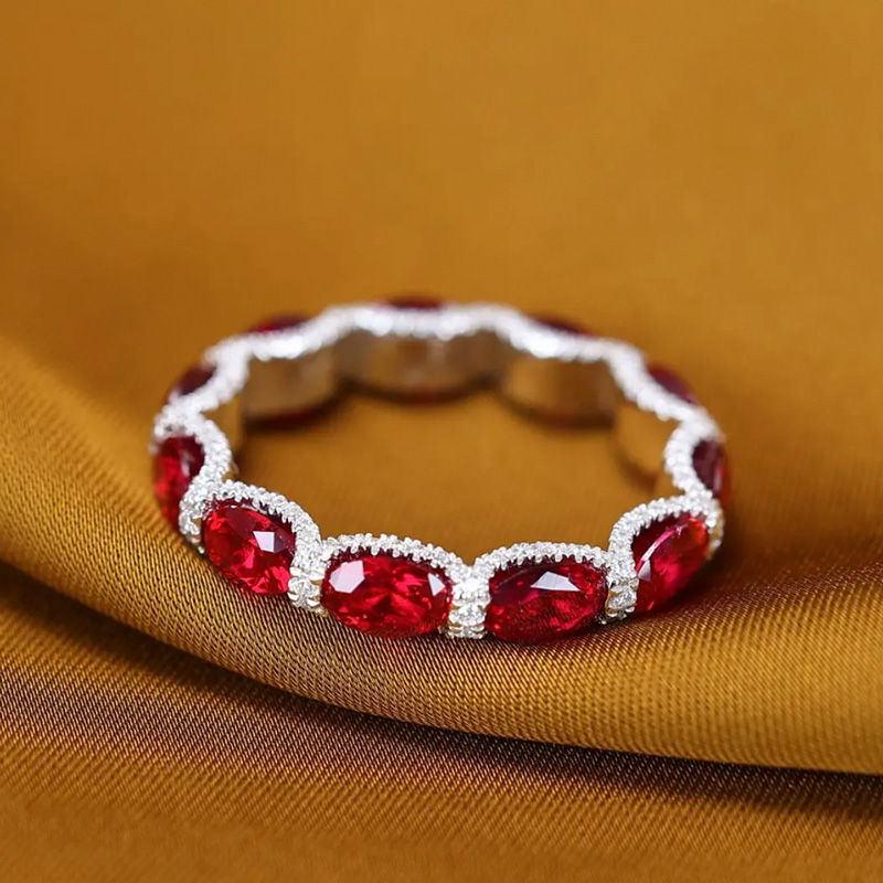 Sotiya Oval Cut Eternity Ring Sterling Silver