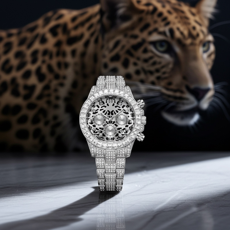 Sotiya Leopard Print Tortoiseshell Pattern Dial Luxury Waterproof Quartz Unisex Watch-Sotiya