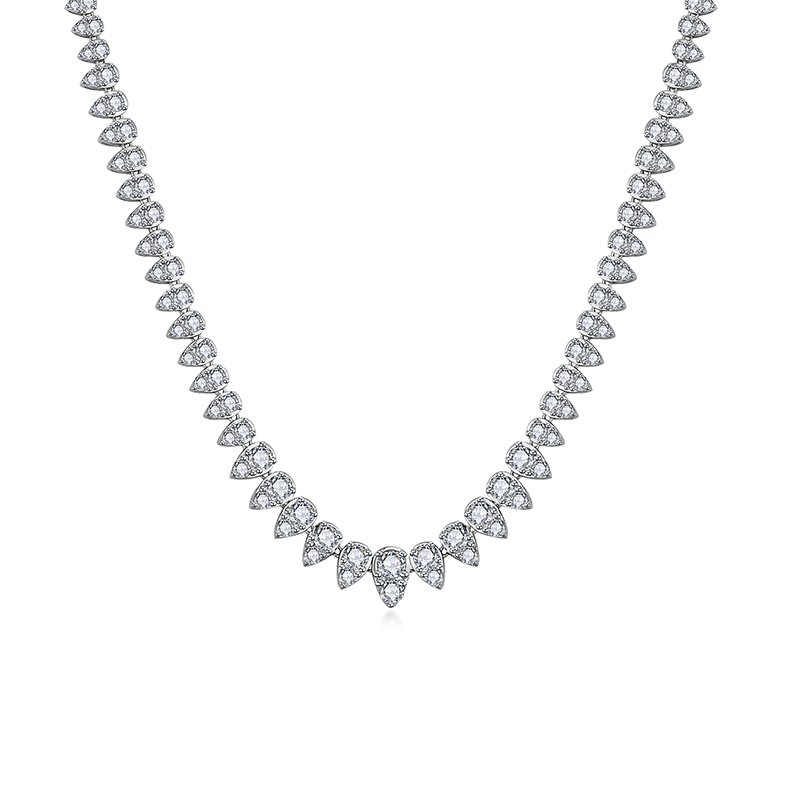 Sotiya Pear Shaped Round Cut Moissanite Necklace Sterling Silver-Sotiya