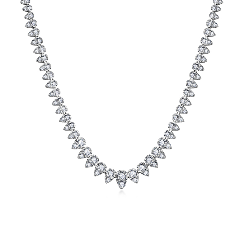 Sotiya Pear Shaped Round Cut Moissanite Necklace Sterling Silver-Sotiya