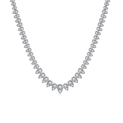 Sotiya Pear Shaped Round Cut Moissanite Necklace Sterling Silver-Sotiya