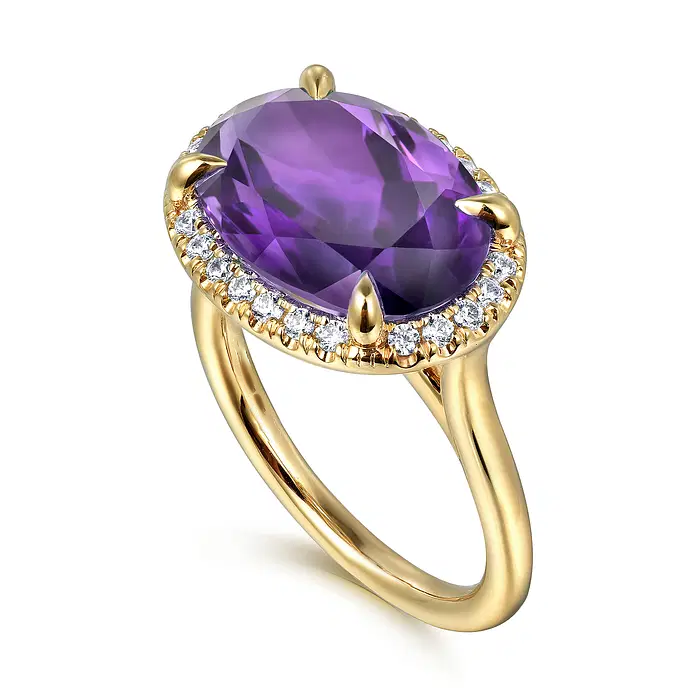Sotiya Cathedral Oval Cut Amethyst Flower Pattern Gallery Flower Engagement Ring Sterling Silver-Sotiya