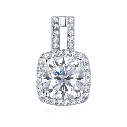 Sotiya Halo Cushion Cut Moissanite Stud Earrings Sterling Silver-Sotiya