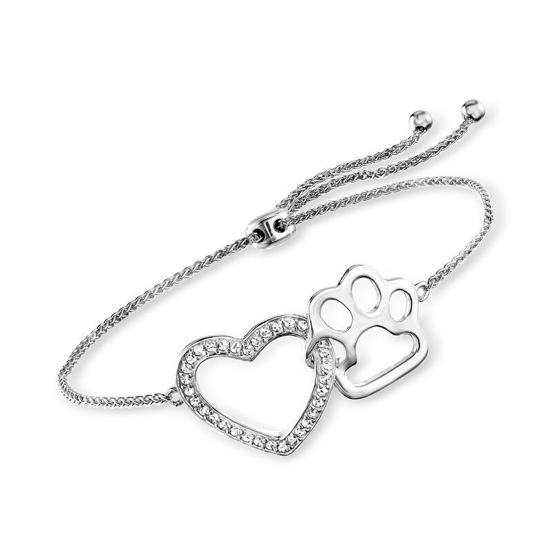 Sotiya Heart Paw Print Bolo Bracelet Sterling Silver-Sotiya