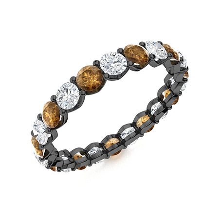 Sotiya Classic Round Cut Coffee Eternity Ring Sterling Silver-Sotiya