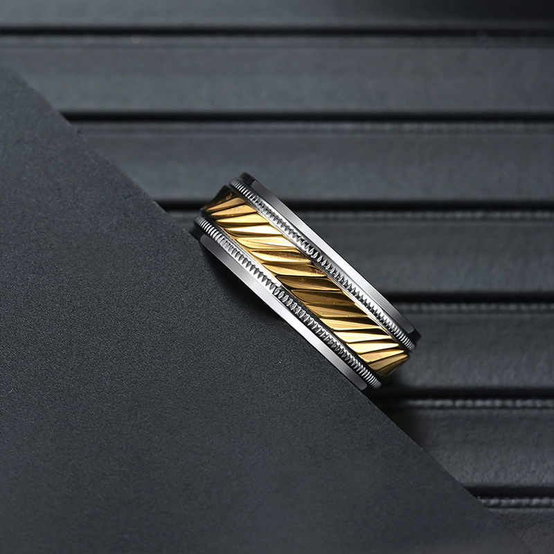 Sotiya 7.5mm Two Tone Men's Wedding Ring Stainless Steel-Sotiya