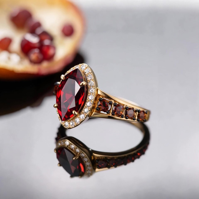 Sotiya Halo Marquise Cut Coffee Engagement Ring Sterling Silver-Sotiya