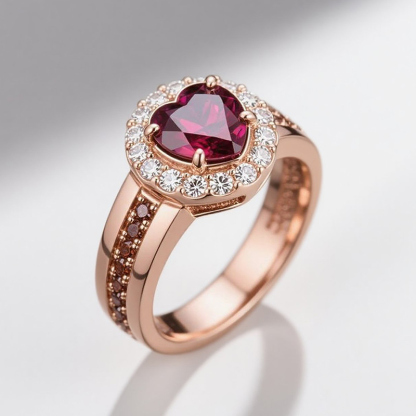 Sotiya Halo Heart Cut Coffee Engagement Ring Sterling Silver-Sotiya