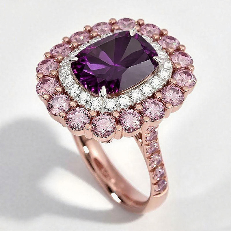 Sotiya Cathedral Cushion Cut Multi Colored Engagement Ring Sterling Silver-Sotiya