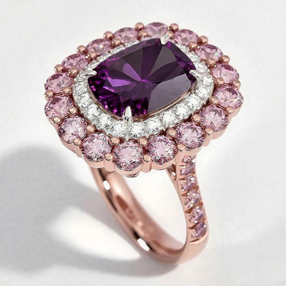 Sotiya Cathedral Cushion Cut Multi Colored Engagement Ring Sterling Silver-Sotiya