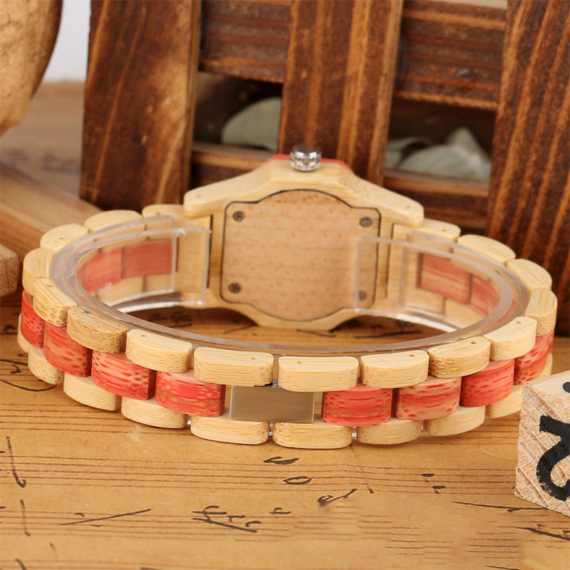 Sotiya Pink Bamboo Quartz Exquisite Ultra-thin Wooden Watch-Sotiya