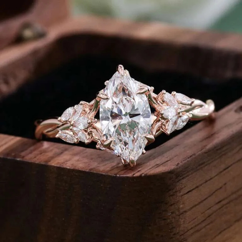 Sotiya Vintage Marquise Cut Vine Cluster Engagement Ring Sterling Silver-Sotiya