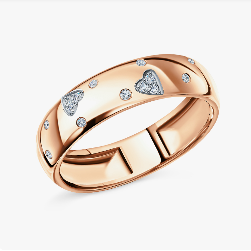 Sotiya Women's Wedding Ring with Heart Shape inlaid in Sterling Silver-Sotiya