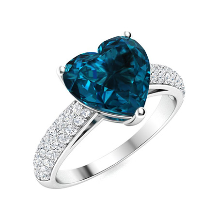 Sotiya Customizable 12 Birthstone Curved Pave Heart-Cut London Blue Topaz Engagement Ring Sterling Silver-Sotiya