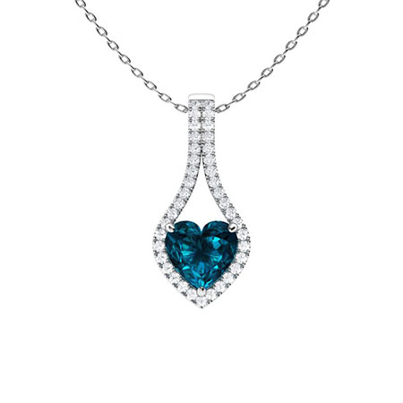 Sotiya Customizable 12 Birthstone Heart Cut Necklace Sterling Silver-Sotiya