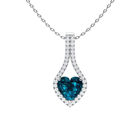 Sotiya Customizable 12 Birthstone Heart Cut Necklace Sterling Silver-Sotiya