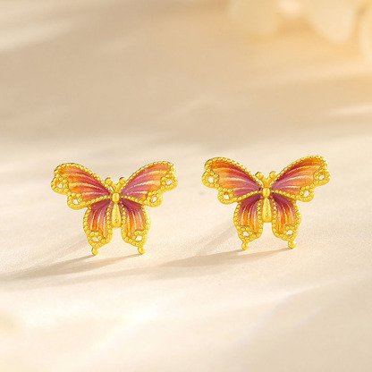 Sotiya Enamel Butterfly Animal Collection Earrings Sterling Silver-Sotiya