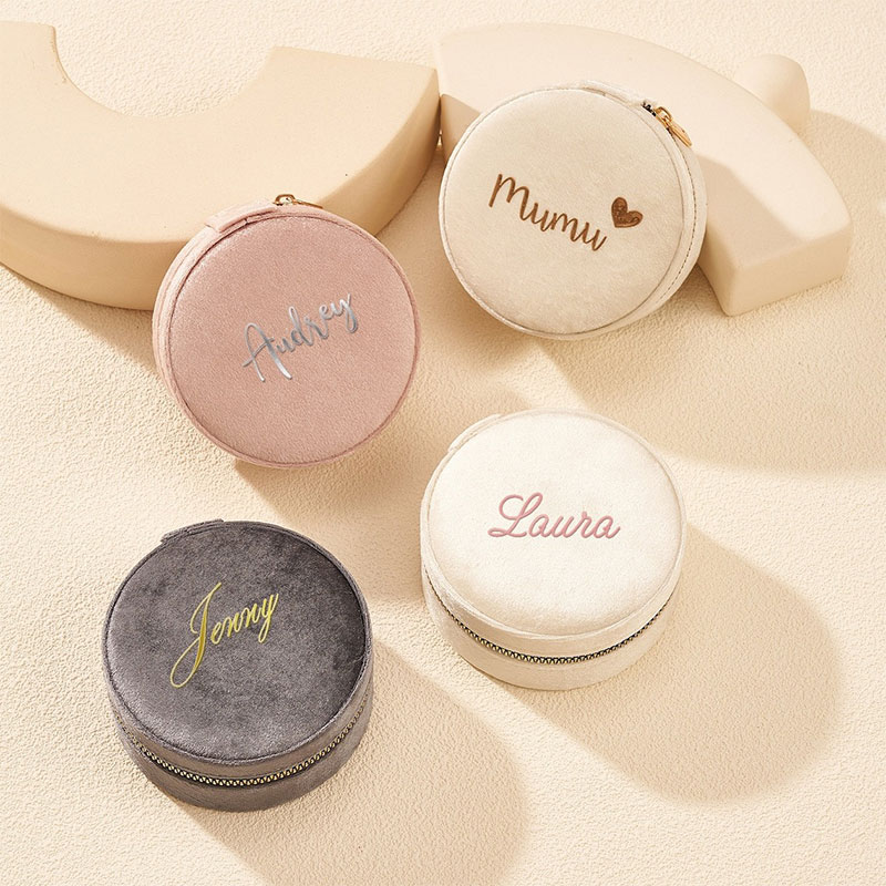 Sotiya Customized Gold Stamping Name Velvet Ring Box-Sotiya