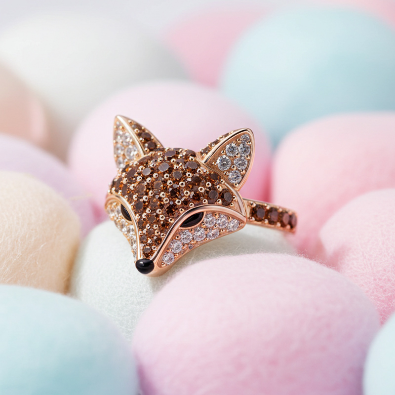 Sotiya Animal City Fox Design Coffee Cocktail Ring-Sotiya