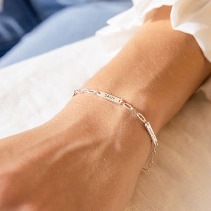 Sotiya Personalized Name Tag Bracelet Titanium Steel-Sotiya
