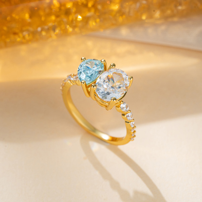 Sotiya Personalized Oval and Pear Cut Two Stone Engagement Ring-Sotiya